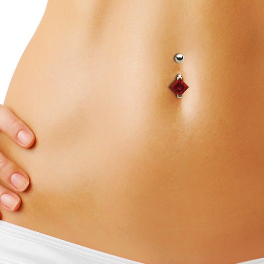 Piercing de nombril losange brillant
