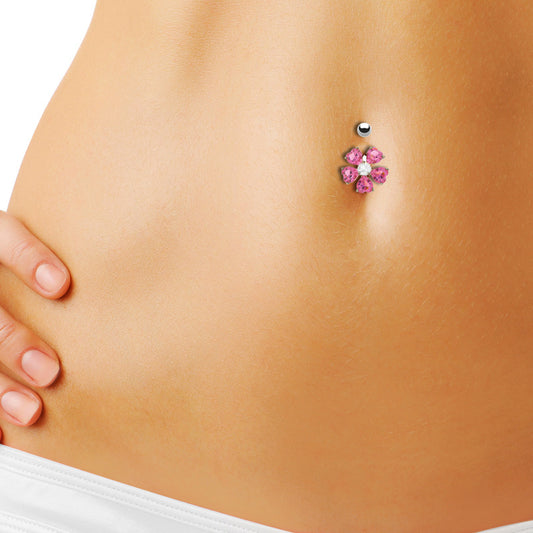Piercing nombril fleur