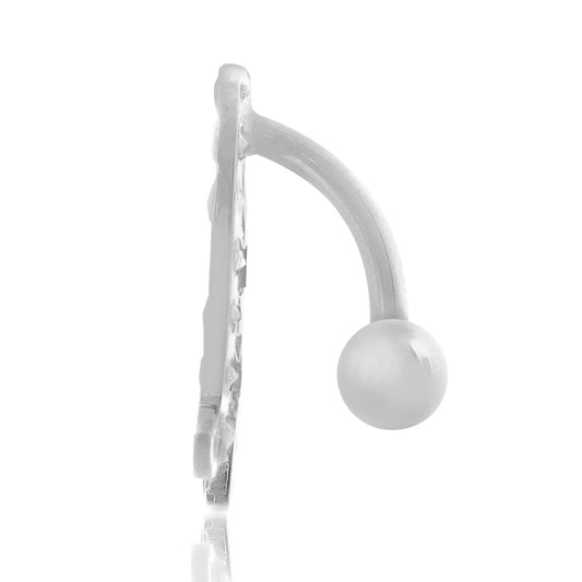 Piercing nombril inverse or blanc avec salamandre