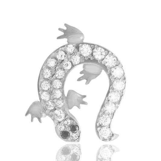 Piercing nombril inverse or blanc avec salamandre