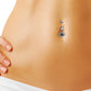 Piercing nombril pendentif oeil et zirconium