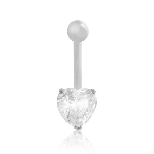Piercing nombril or blanc avec coeur