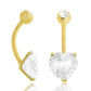 Piercing nombril or jaune avec coeur