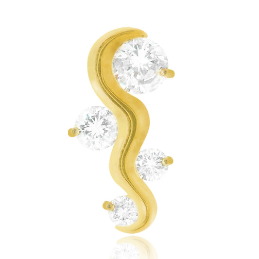 Piercing de nombril inversé en or jaune