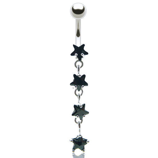 Piercing nombril pendentif avec quatre étoiles