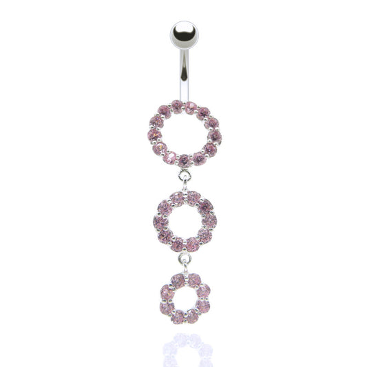 Piercing nombril pendentif anneaux brillants