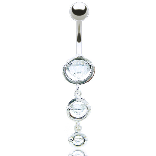 Piercing nombril pendentif forme diamant