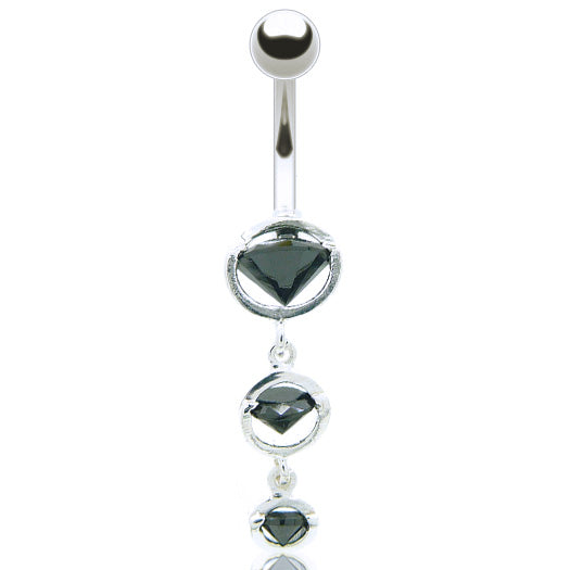 Piercing nombril pendentif forme diamant