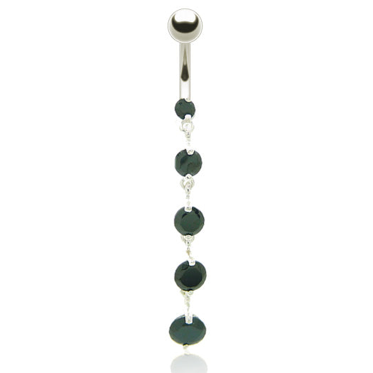 Piercing nombril pendentif avec cinq zirconium