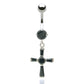 Piercing nombril pendentif avec croix argent