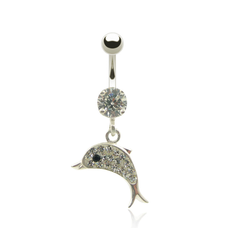 Piercing nombril pendentif dauphin