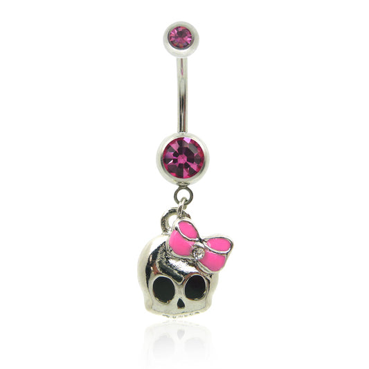 Piercing nombril pendentif tete de mort