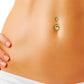 Piercing de nombril plaqué or avec liseré de cristal