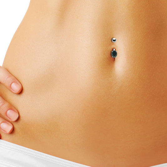 Piercing pour le nombril acier chirurgical zirconium argent taille