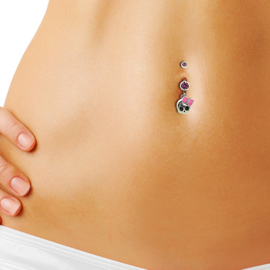 Piercing nombril pendentif tete de mort