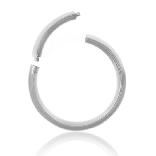 Piercing anneau segment en or blanc (1,2mm)