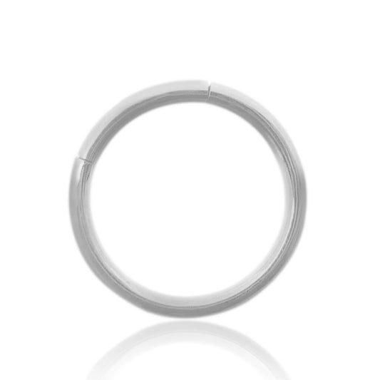 Piercing anneau segment en or blanc (1,2mm)