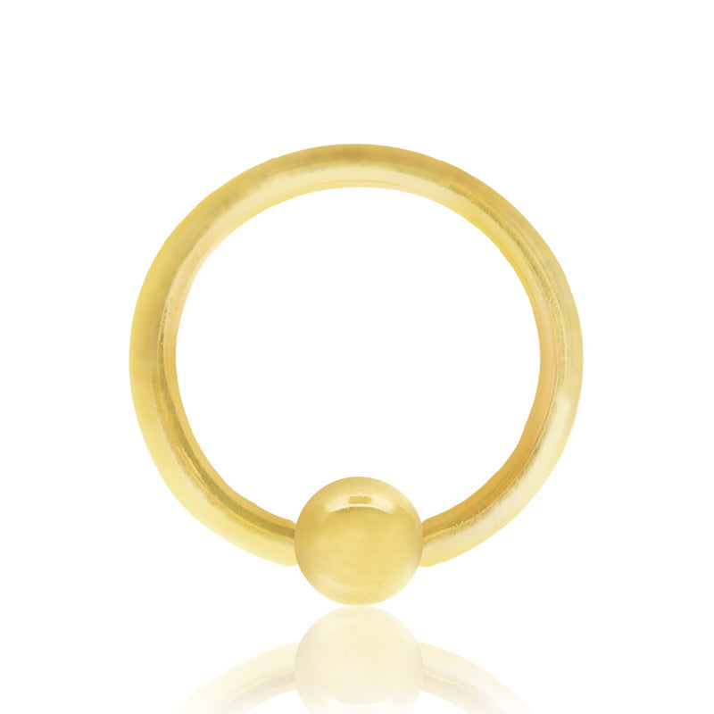 Piercing anneau boule clipable or jaune (1,2mm)