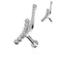 Piercing oreille en acier chirurgical avec barrettes de strass