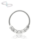 Piercing anneau oreille en or blanc