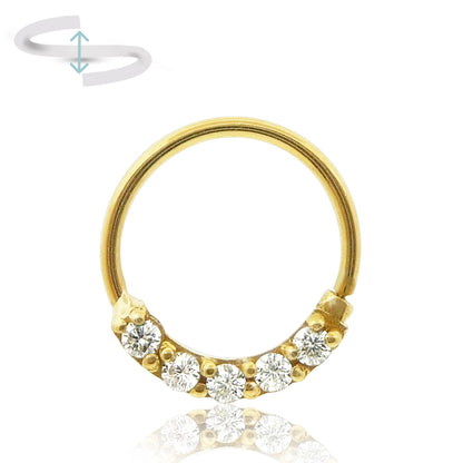 Piercing anneau oreille en or jaune