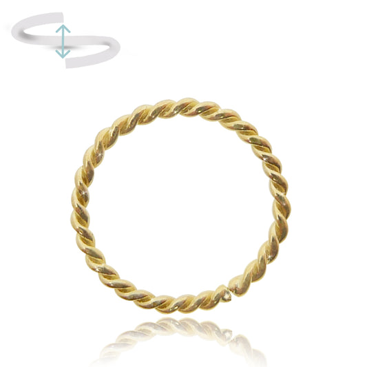 Piercing anneau tressé en or jaune