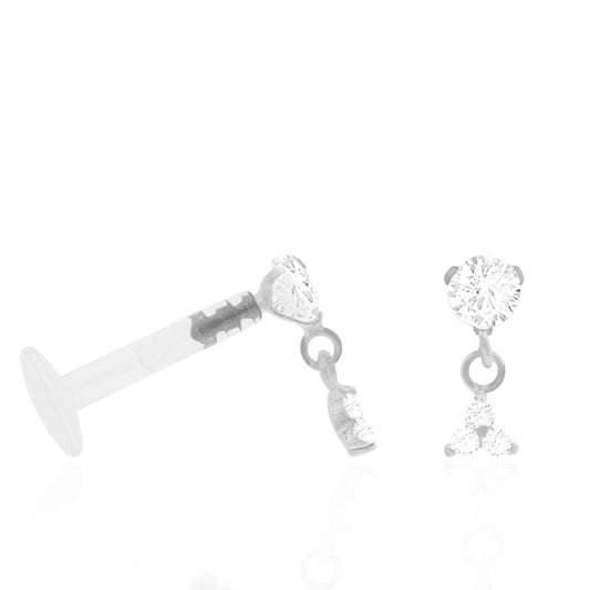 Piercing trèfle or blanc pendentif hélix ou tragus