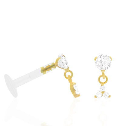 Piercing trèfle or jaune pendentif hélix ou tragus