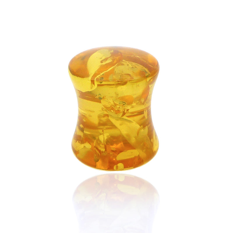 Piercing plug en acrylique imitation ambre