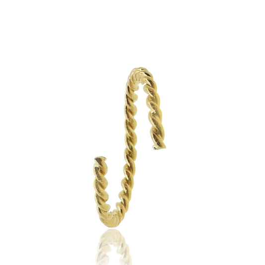 Piercing anneau tressé en or jaune