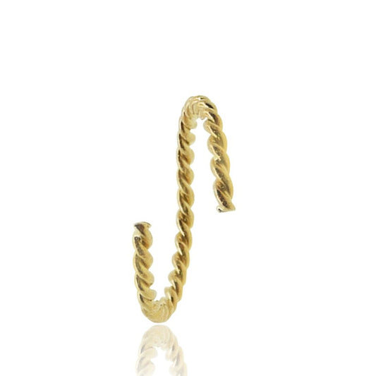 Anneau de piercing tressé en acier plaqué or (hélix et nez)