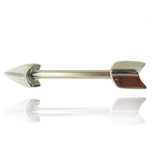Piercing teton acier chirurgical avec motif flèche en argent. – C-Bo ...